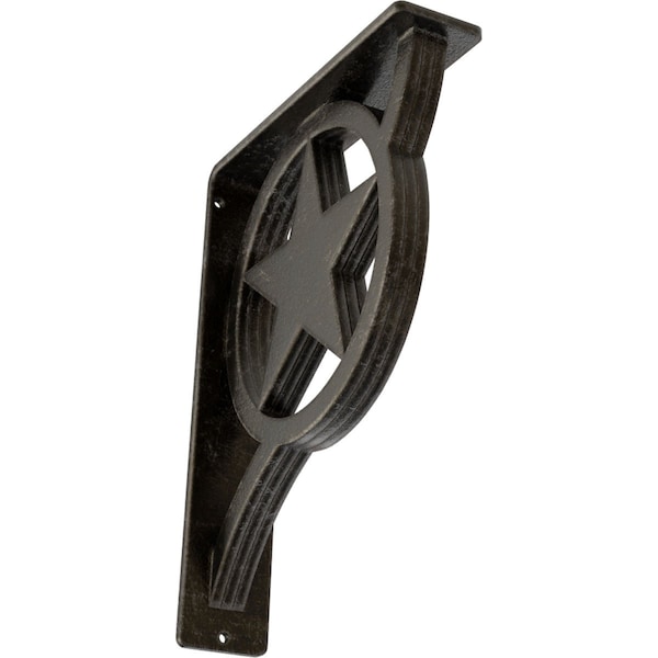 Ekena Millwork Austin Wrought Iron Bracket, (Triple center brace), Antiqued Warm Silver 2"W x 7 1/2"D x 10"H BKTM02X07X10TAUAWS - main
